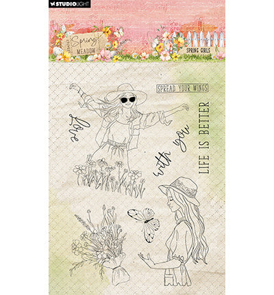 SL Tampon transparent Filles du printemps Prairie printanière n°772