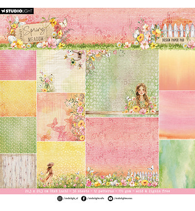 Bloc de papiers décoratifs SL Backgroundpaper Spring Meadow n°270