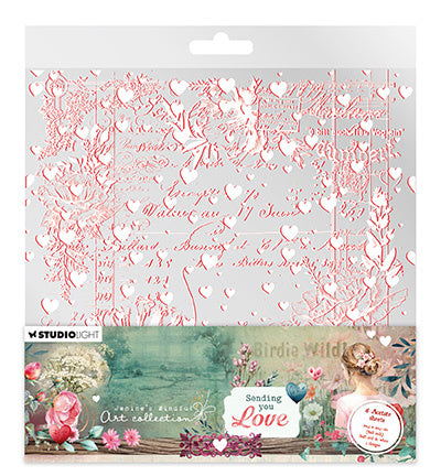 JMA Feuilles d'acétate blanches et rouge doux Sending You Love n°12