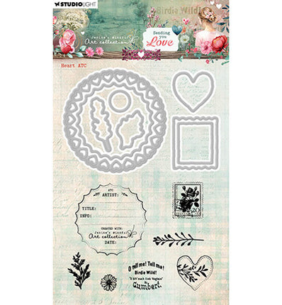 JMA Tampon et matrices de découpe ATC cœur Sending You Love n°92