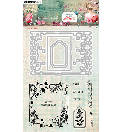 JMA Tampon et matrices de découpe ATC à carreaux Sending You Love n°93
