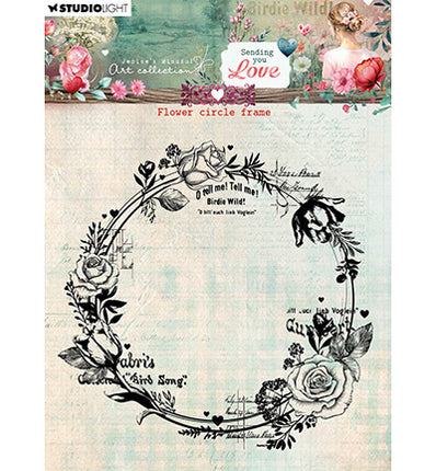 JMA Tampons transparents Cadre circulaire fleuri Sending You Love n°796