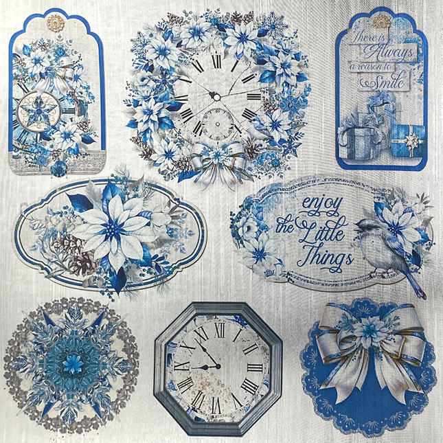 PAPIER DE LUXE ELEGANCE OF BLUE ARGENT 6"X6" 5/PKG