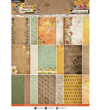 Bloc de papier décoratif HE Background Sweet Bee Memories n°286