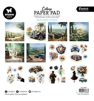 Bloc de papier de collage SL Oldtimer Chique Essentials n°377