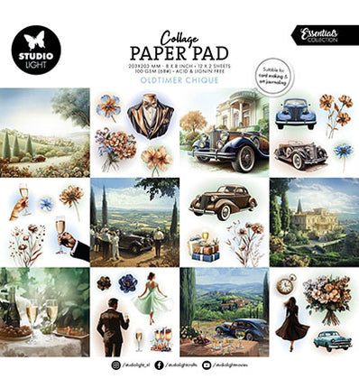Bloc de papier de collage SL Oldtimer Chique Essentials n°377