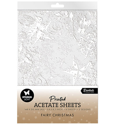 Feuilles d'acétate Neige, fées Noël Essentiels n° 18