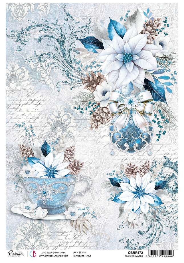 PAPIER DE RIZ A4 LE TEMPS DE L'HIVER