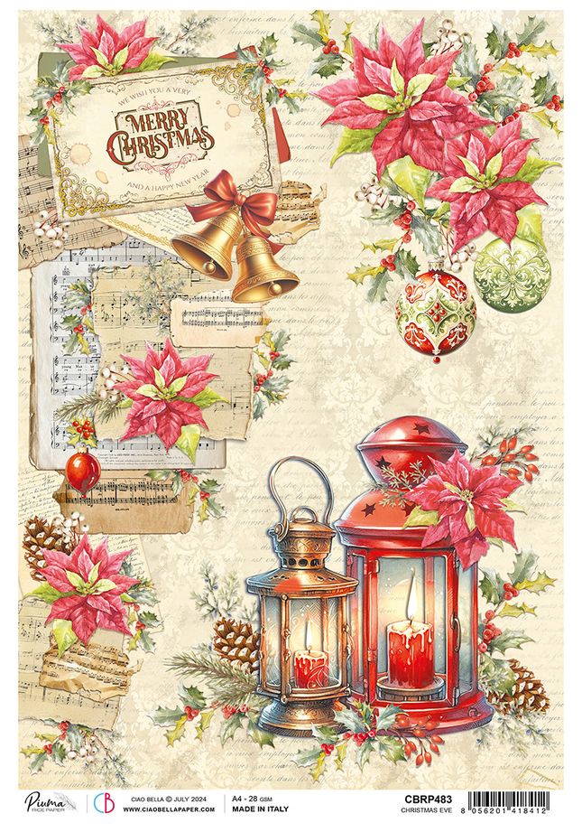 PAPIER DE RIZ A4 VEILLE DE NOËL