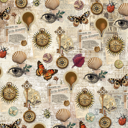 PAPIER DE RIZ A5 ASSORTI 8/PAQUET CABINET DE CURIOSITÉS