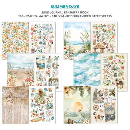 SUMMER DAYS A4 - Livre d’éphémères pour junk journal - Ciao Bella