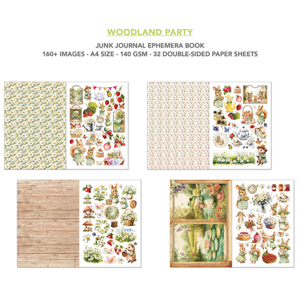 WOODLAND PARTY A4 - Junk journal ephemera book-Ciao Bella