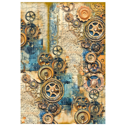 PAPIER DE RIZ MIXED MEDIA A4 LOT DE 4/PAQUET TEMPS PASSÉ