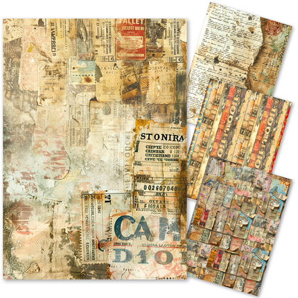 PAPIER DE RIZ MIXED MEDIA A4 LOT DE 4/PAQUET VOYAGE À VENIR