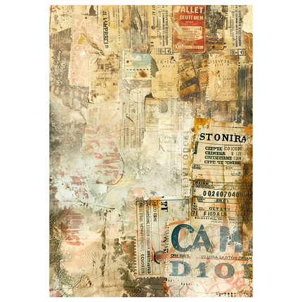 PAPIER DE RIZ MIXED MEDIA A4 LOT DE 4/PAQUET VOYAGE À VENIR