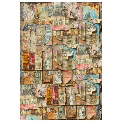 PAPIER DE RIZ MIXED MEDIA A4 LOT DE 4/PAQUET VOYAGE À VENIR