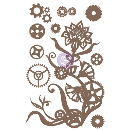 Chipboard décoratif Finnabair - Fleurs steampunk - 13 pièces / chipboard