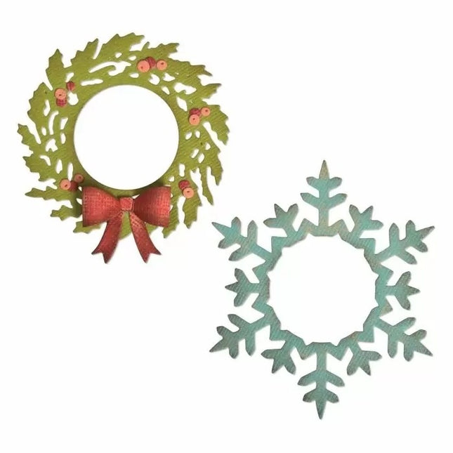 Sizzix • Ensemble de matrices Thinlits Couronne et flocon de neige
