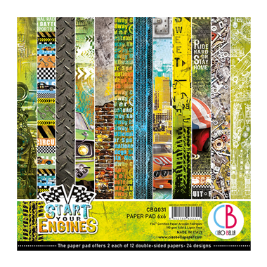 Bloc de papier Start your Engines 6"x6" 24/Pkg