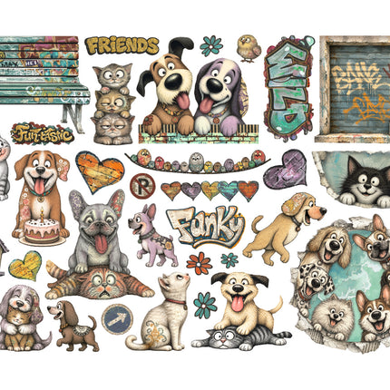 Printed Decorative Ephemera for Art and Craft - Furry Friends 2