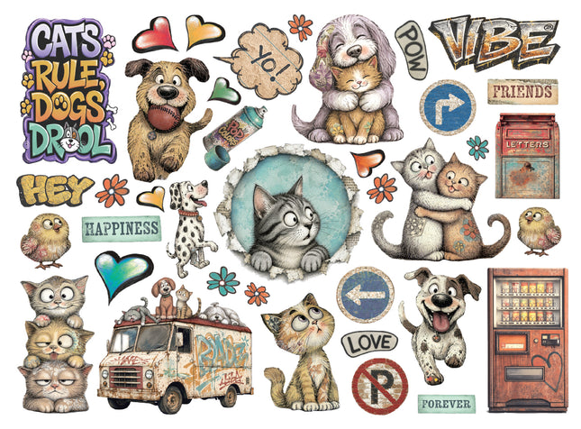 Printed decorative Die cuts for Art and Craft - Furry Friends 2