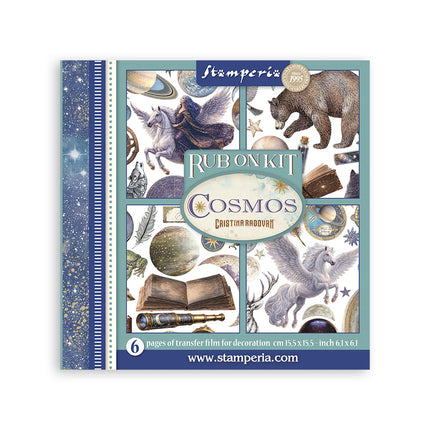 Kit de transferts décoratifs imprimés pour les loisirs créatifs, 15,5x15,5 cm - Cosmos