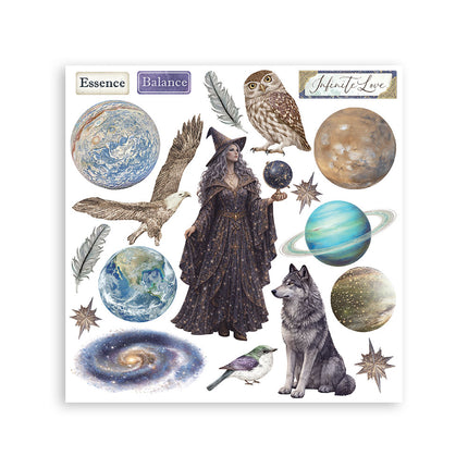 Kit de transferts décoratifs imprimés pour les loisirs créatifs, 15,5x15,5 cm - Cosmos