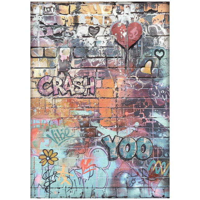 Printed A4 Rice paper for Art and Craft - Furry Friends 2 graffiti