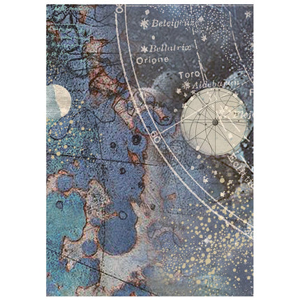 Printed 8 Rice paper A6 backgrounds selection for Art and Craft - Cosmos