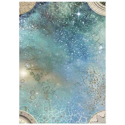 Printed 8 Rice paper A6 backgrounds selection for Art and Craft - Cosmos
