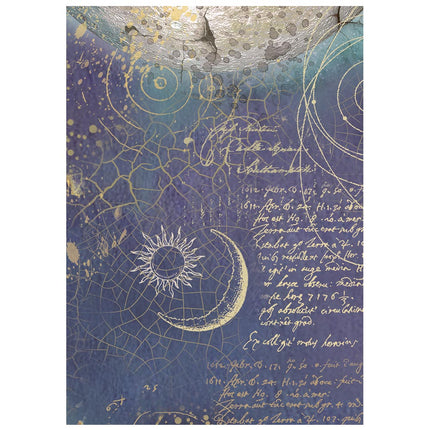 Printed 8 Rice paper A6 backgrounds selection for Art and Craft - Cosmos