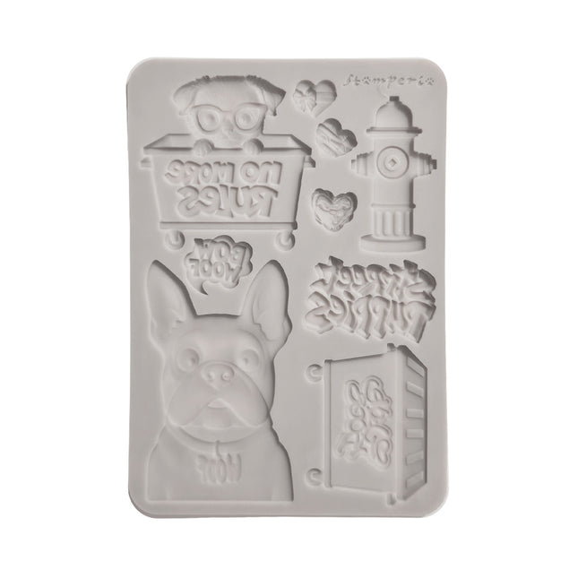 Silicon mould Designs A5 for Art and Craft - Furry Friends 2 dogs