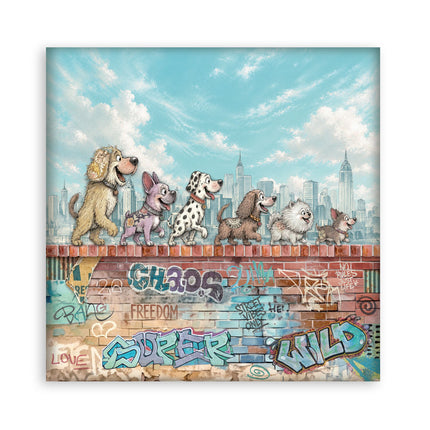 12”x12” (30.5x30.5 cm) Paper Pad 10 double sided printed sheets - Furry Friends 2