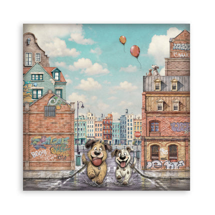 12”x12” (30.5x30.5 cm) Paper Pad 10 double sided printed sheets - Furry Friends 2