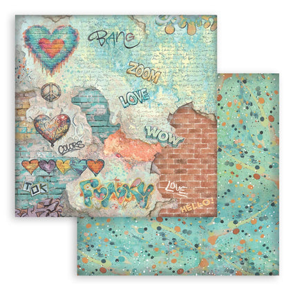 12”x12” (30.5x30.5 cm) Paper Pad 10 double sided printed Backgrounds sheets - Furry Friends 2
