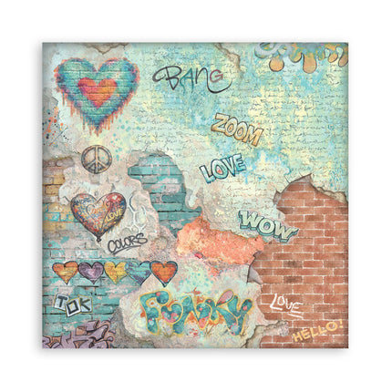 12”x12” (30.5x30.5 cm) Paper Pad 10 double sided printed Backgrounds sheets - Furry Friends 2