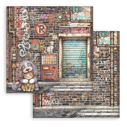 8”x8” (20.3x20.3 cm) Paper Pad 10 double sided printed sheets - Furry Friends 2