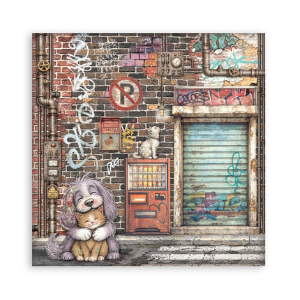 8”x8” (20.3x20.3 cm) Paper Pad 10 double sided printed sheets - Furry Friends 2
