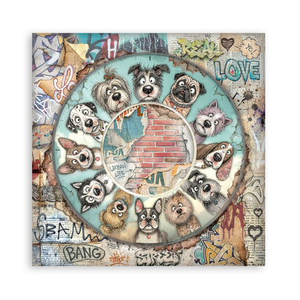 8”x8” (20.3x20.3 cm) Paper Pad 10 double sided printed sheets - Furry Friends 2