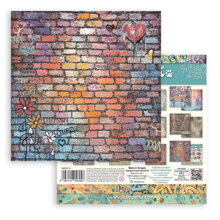8”x8” (20.3x20.3 cm) Paper Pad 10 double sided printed Backgrounds sheets - Furry Friends 2