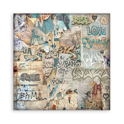 8”x8” (20.3x20.3 cm) Paper Pad 10 double sided printed Backgrounds sheets - Furry Friends 2