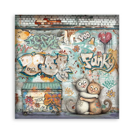 8”x8” (20.3x20.3 cm) Paper Pad 22 single sided printed paper sheets - Furry Friends 2