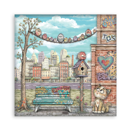 12”x12” (30.5x30.5 cm) Paper Pad 22 single sided printed paper sheets - Furry Friends 2