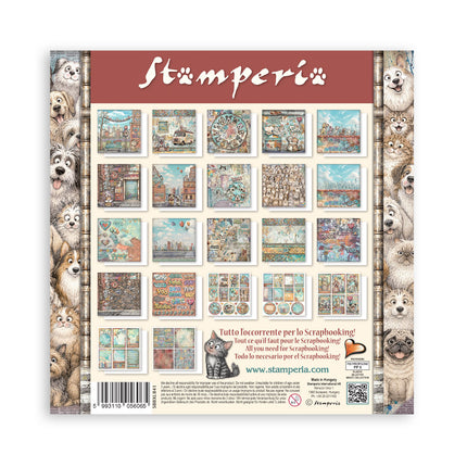12”x12” (30.5x30.5 cm) Paper Pad 22 single sided printed paper sheets - Furry Friends 2