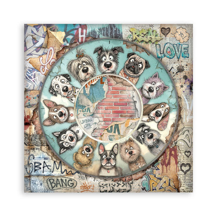 12”x12” (30.5x30.5 cm) Paper Pad 22 single sided printed paper sheets - Furry Friends 2