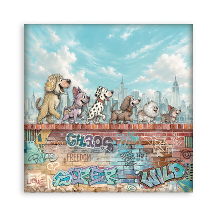 12”x12” (30.5x30.5 cm) Paper Pad 22 single sided printed paper sheets - Furry Friends 2