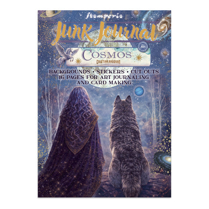 Junk journal imprimé : autocollants, découpes, fonds pour les loisirs créatifs - Cosmos
