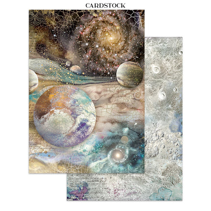 Junk journal imprimé : autocollants, découpes, fonds pour les loisirs créatifs - Cosmos