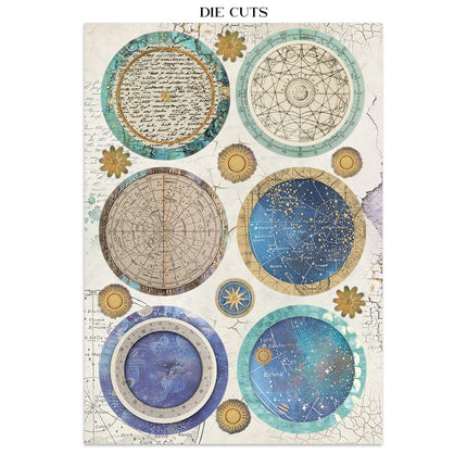 Junk journal imprimé : autocollants, découpes, fonds pour les loisirs créatifs - Cosmos