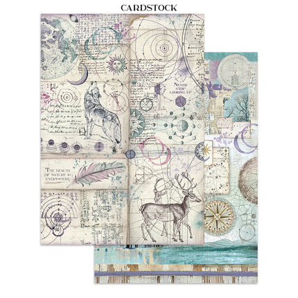 Junk journal imprimé : autocollants, découpes, fonds pour les loisirs créatifs - Cosmos